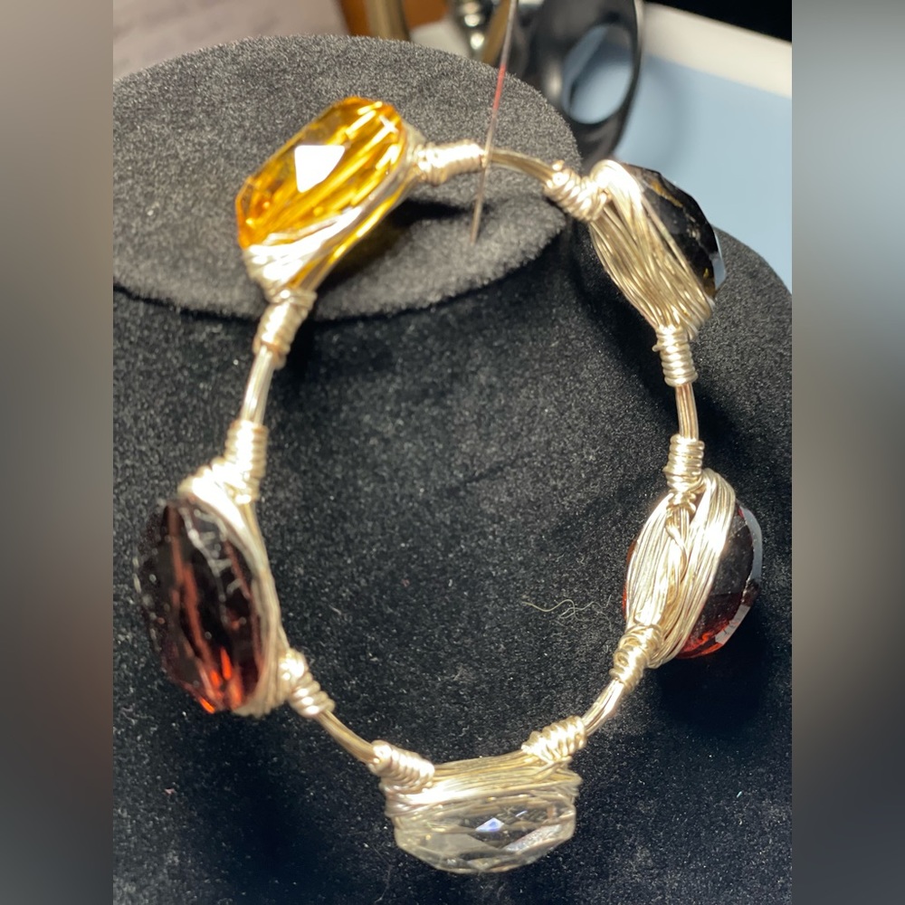 Custom made 5 stone sterling silver 8.5 inch bracelet. One of a kind piece!